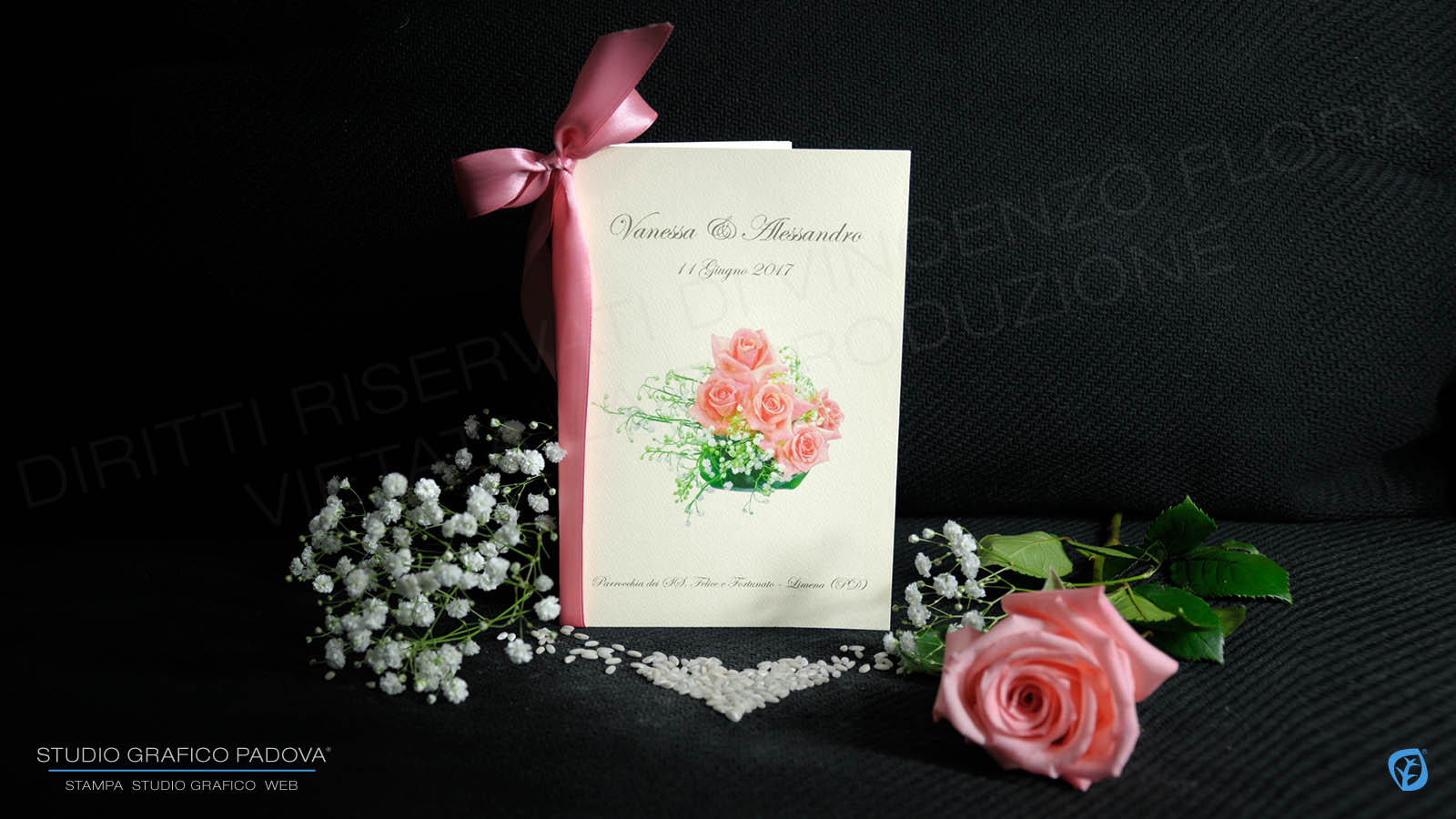 Libretto Messa Matrimonio Copertina Nastro di Raso Rosa Libretto Messa Matrimonio Copertina Nastro di Raso Rosa