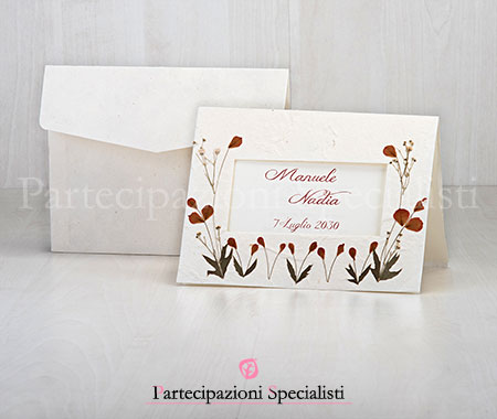 Partecipazione Semplice Papaveri Rossi