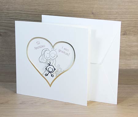 Inviti Matrimonio quadrati con Figlio