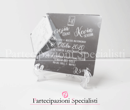 Partecipazioni Plexiglass Color Argento