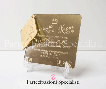 Inviti Matrimonio in Plexiglass Color Oro