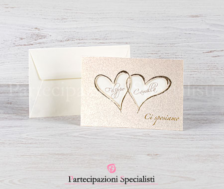 Partecipazioni Eleganti Perlate color Avorio
