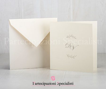 Partecipazione Matrimonio Classica con decorazioni Personalizzabili