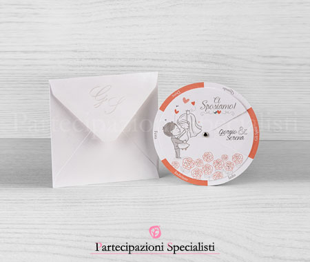 Partecipazioni spiritose circolari ruota della fortuna!