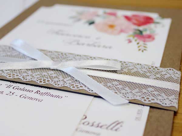 partecipazioni vintage con fiori