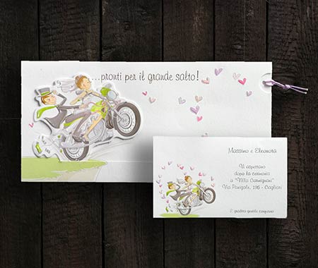 Partecipazioni Sposi in Motocicletta