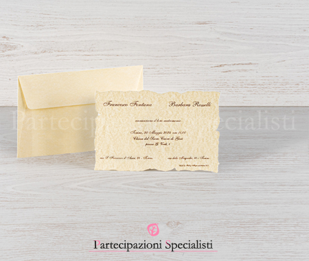 Inviti Matrimonio orizzontali in carta Pergamena