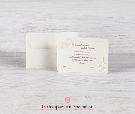 Partecipazioni Classiche ed Economiche con Rose Bianche
