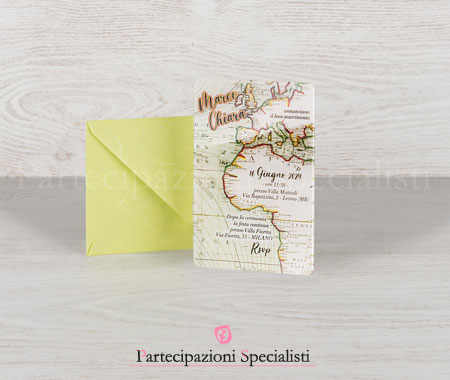 Partecipazioni matrimonio Personalizzabili tema viaggio in plexiglass.