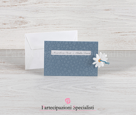 Partecipazioni Nozze Blu Carta da Zucchero–Campione Gratis