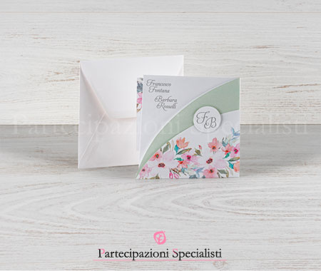 Partecipazioni Matrimonio con Fiori Variopinti