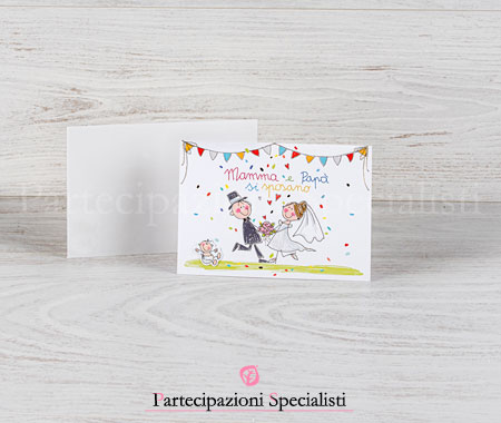 Partecipazioni matrimonio Festa di Matrimonio con Figli