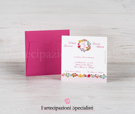 Partecipazioni matrimonio Rosa Fucsia tema Boho
