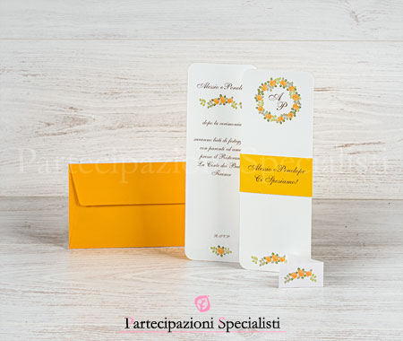 Partecipazioni Matrimonio con Fiori Personalizzabili