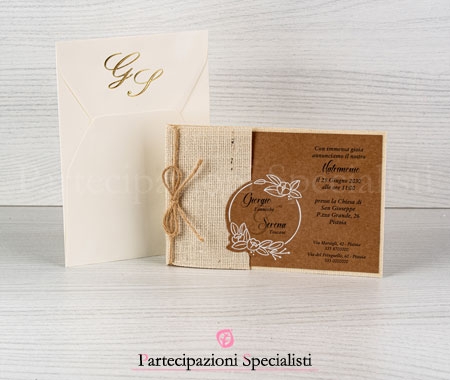 Partecipazioni rustiche marroni, caffé o cioccolata.