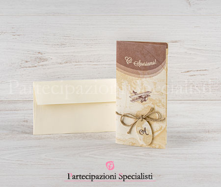 Partecipazione Tema Viaggio Carta Imbarco Personalizzabile