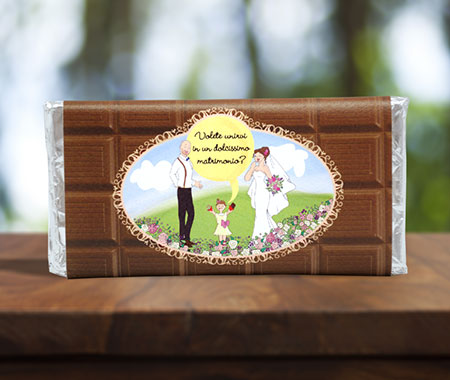 partecipazioni matrimonio tavoletta cioccolato