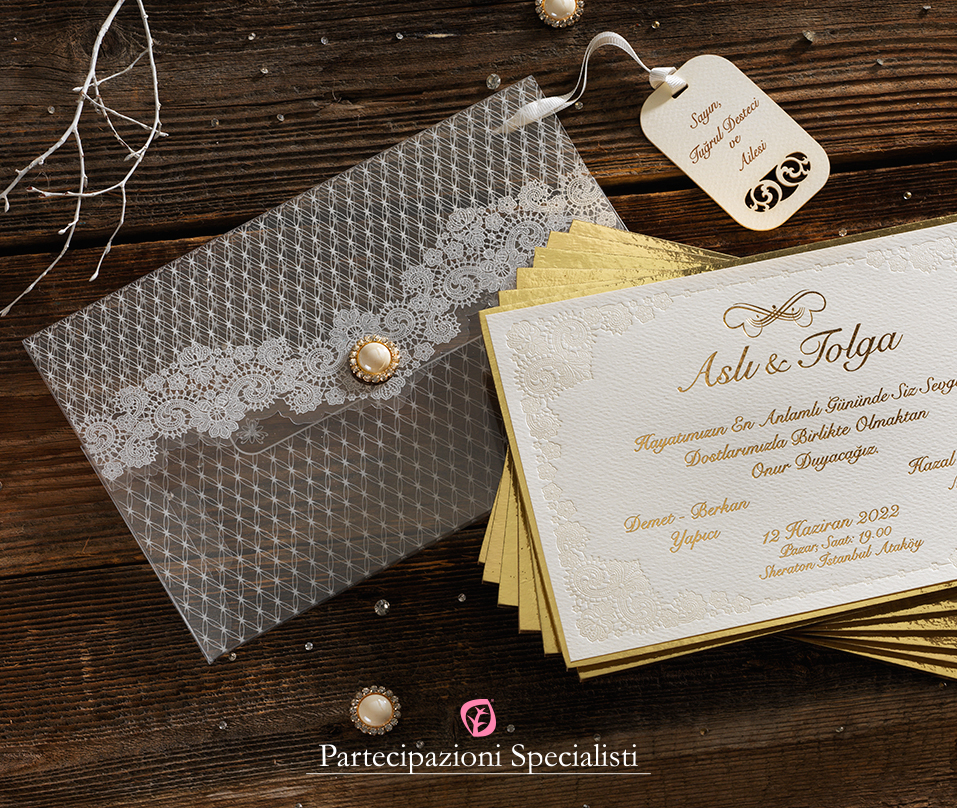 PARTECIPAZIONI MATRIMONIO CON BUSTA TRASPARENTE