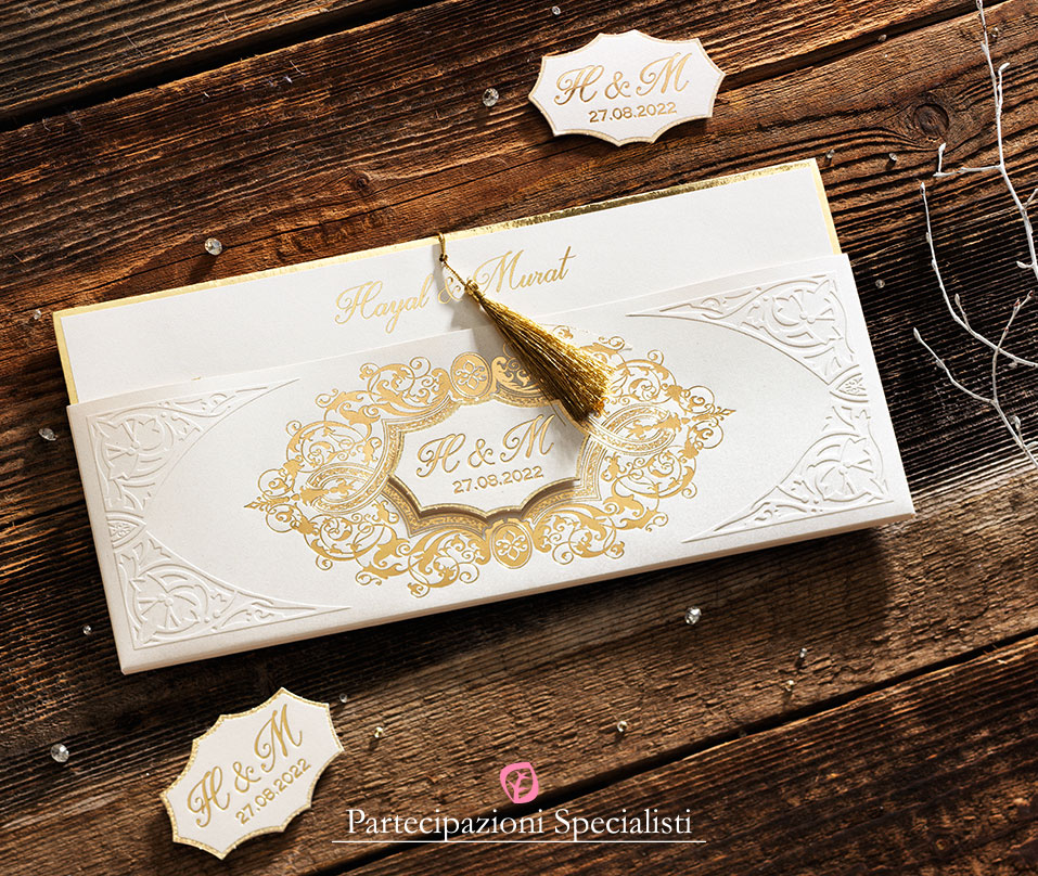 PARTECIPAZIONE IN BIANCO DI MASSIMA ELEGANZA E ORIGINALITA'