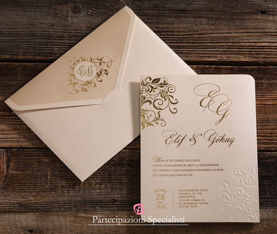 PARTECIPAZIONI DI MATRIMONIO COLOR AVORIO