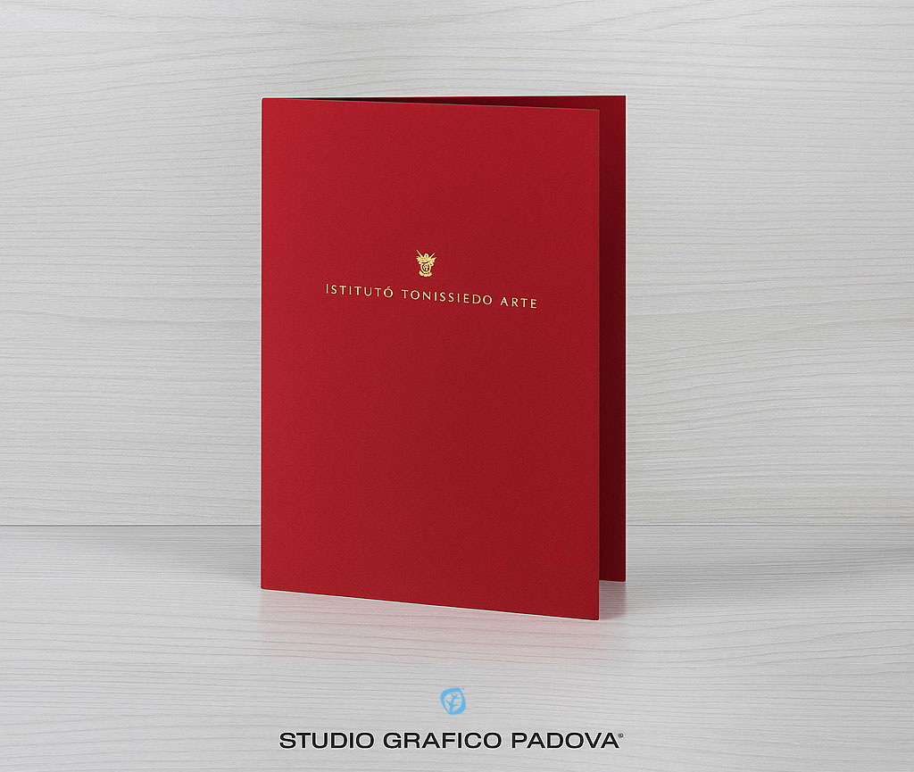 Cartelle personalizzate rosse in lamina oro