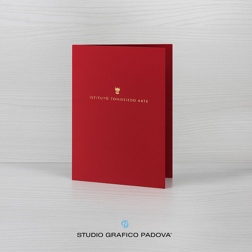 Cartelle personalizzate cartoncino color Avorio, logo laminato