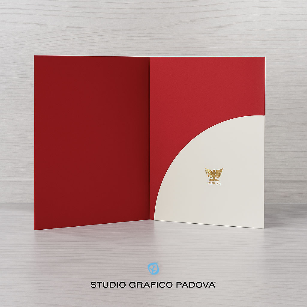 Cartelle personalizzate cartoncino color Avorio, logo laminato