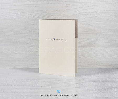 Cartelle personalizzate cartoncino color Avorio, logo laminato